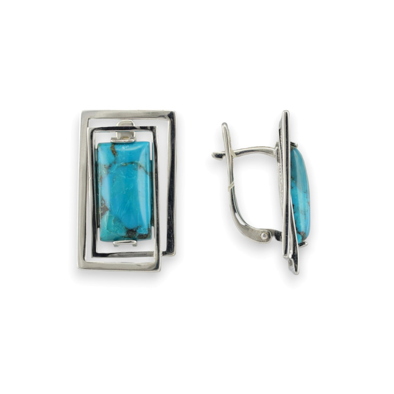 Серьги с натуральной бирюзой