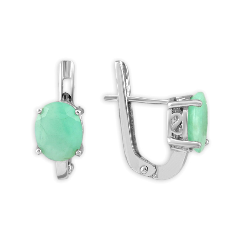 Серебряные серьги с изумрудами