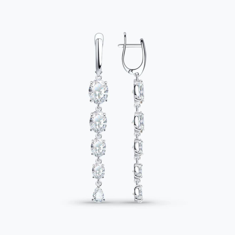 Серебряные серьги с фианитами