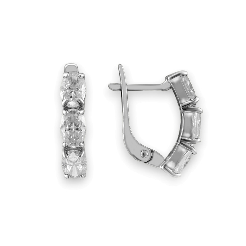 Серебряные серьги с муассанитами