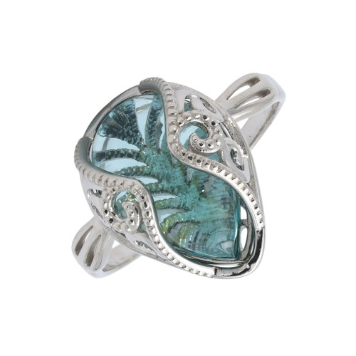 Кольцо из серебра с аквамарином