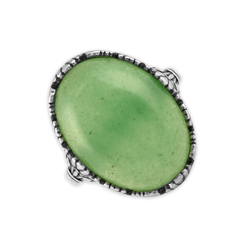 Кольцо серебряное с натуральным нефритом