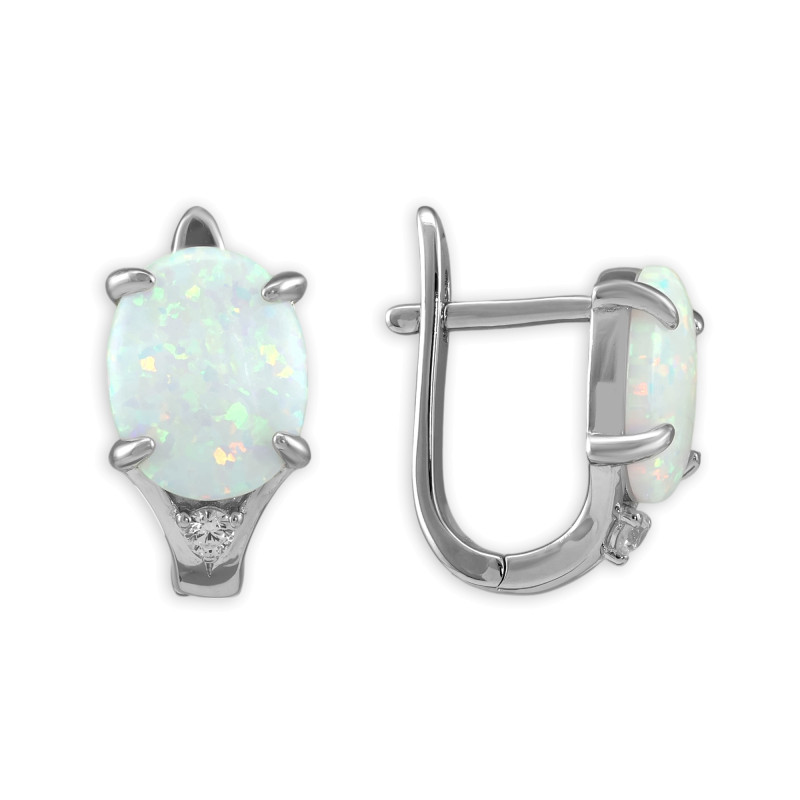 Серьги из серебра с опалами