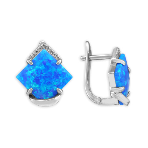 Серьги из серебра с опалом