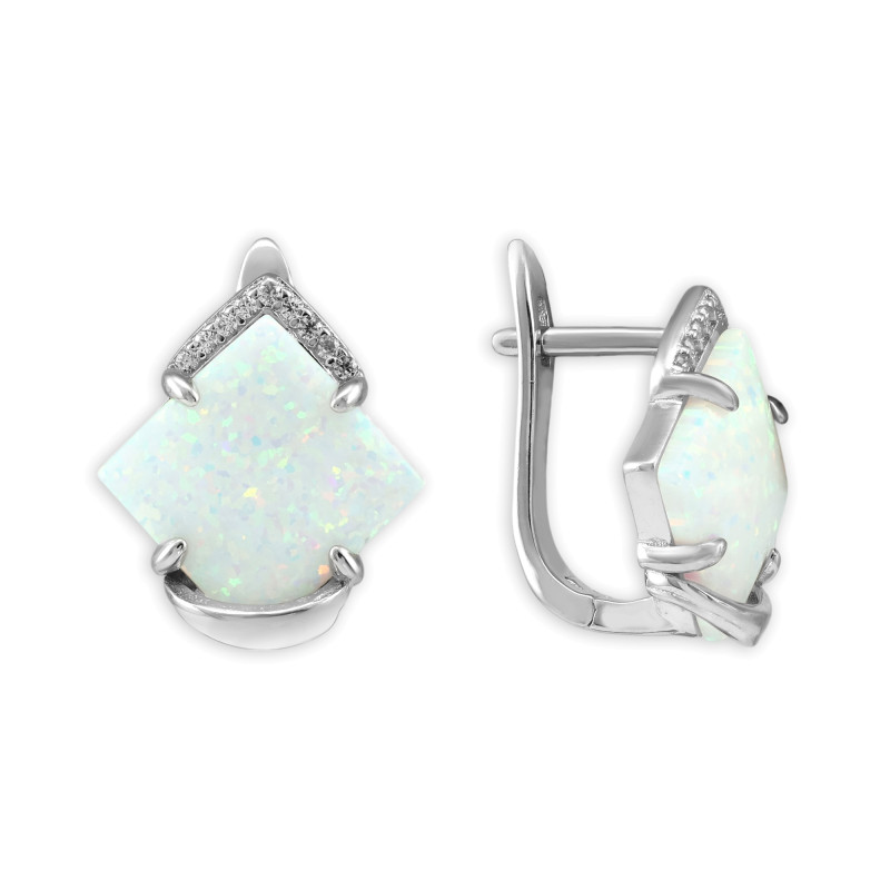 Серебряные серьги с опалом