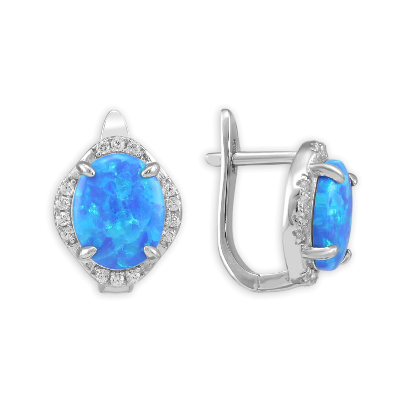 Серьги из серебра с опалом 