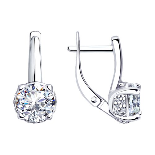 Серебряные серьги с фианитами