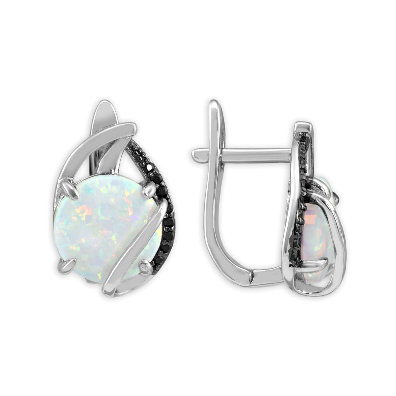 Серьги из серебра с опалом
