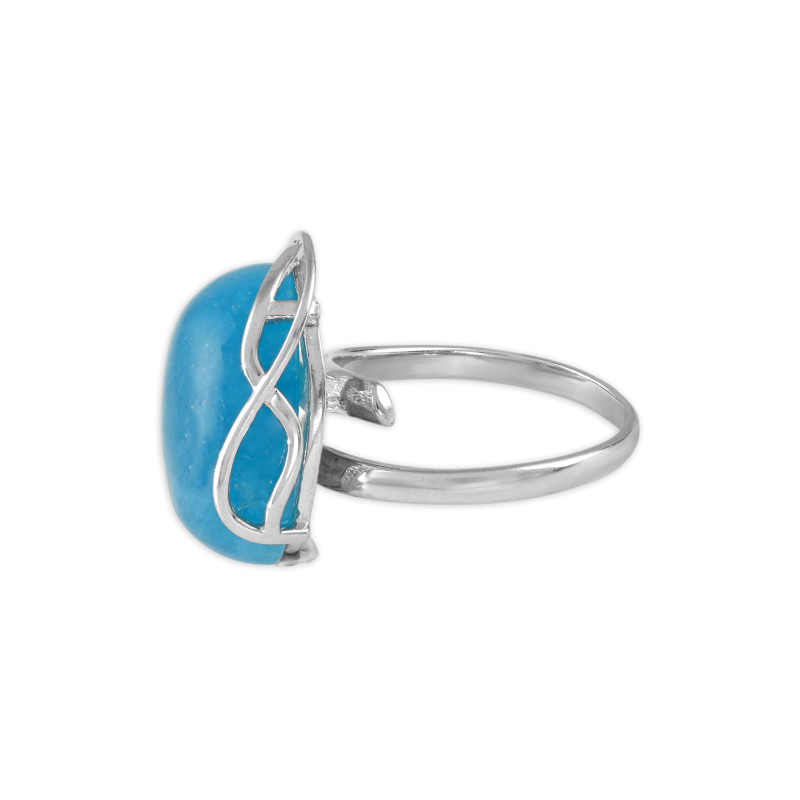 Кольцо серебряное с аквамарином
