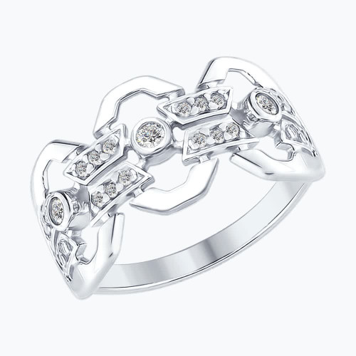 Серебряное кольцо с фианитами