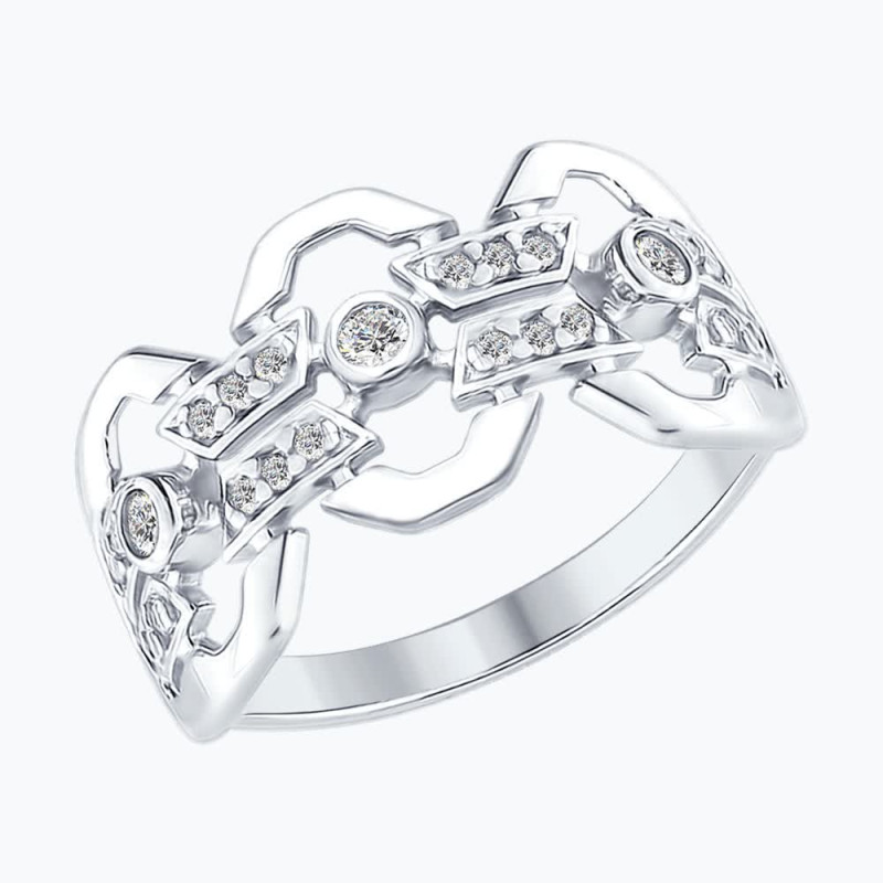 Серебряное кольцо с фианитами