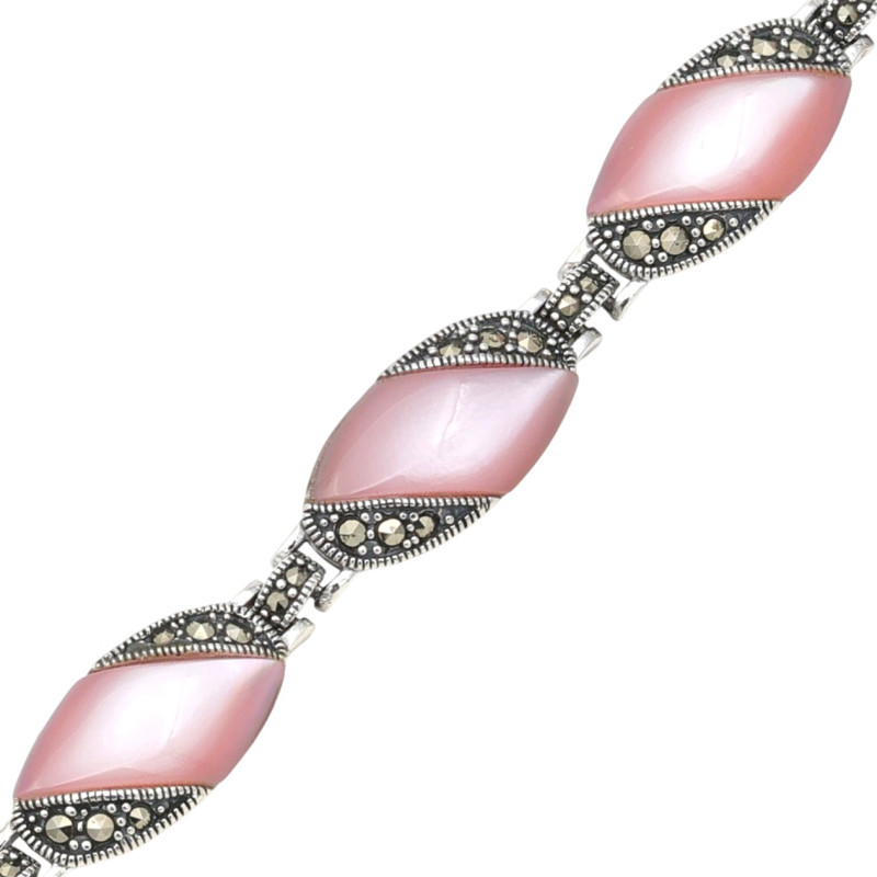 Браслет с марказитами и перламутром