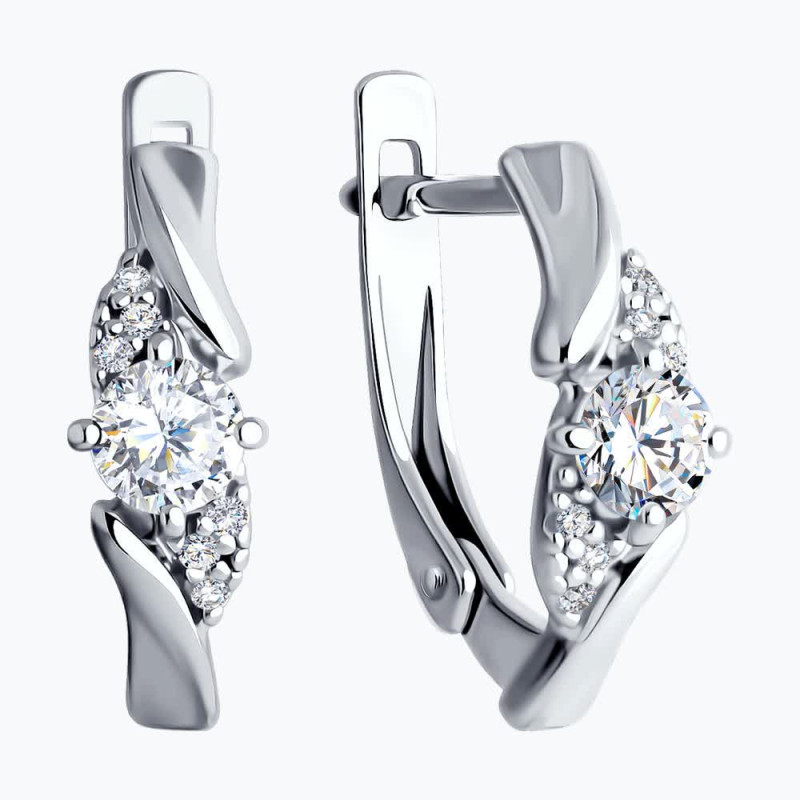 Серебряные серьги с фианитами