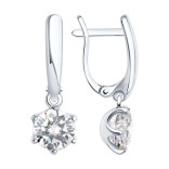 Серебряные серьги с фианитами