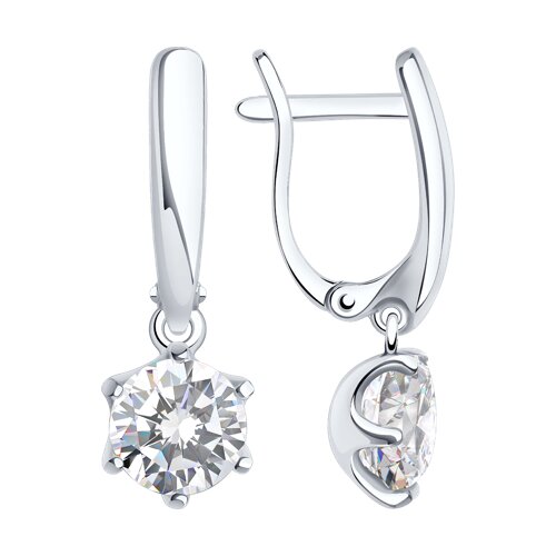 Серебряные серьги с фианитами