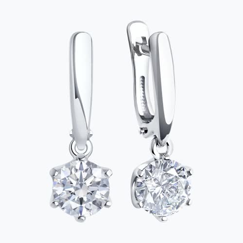 Серебряные серьги с фианитами