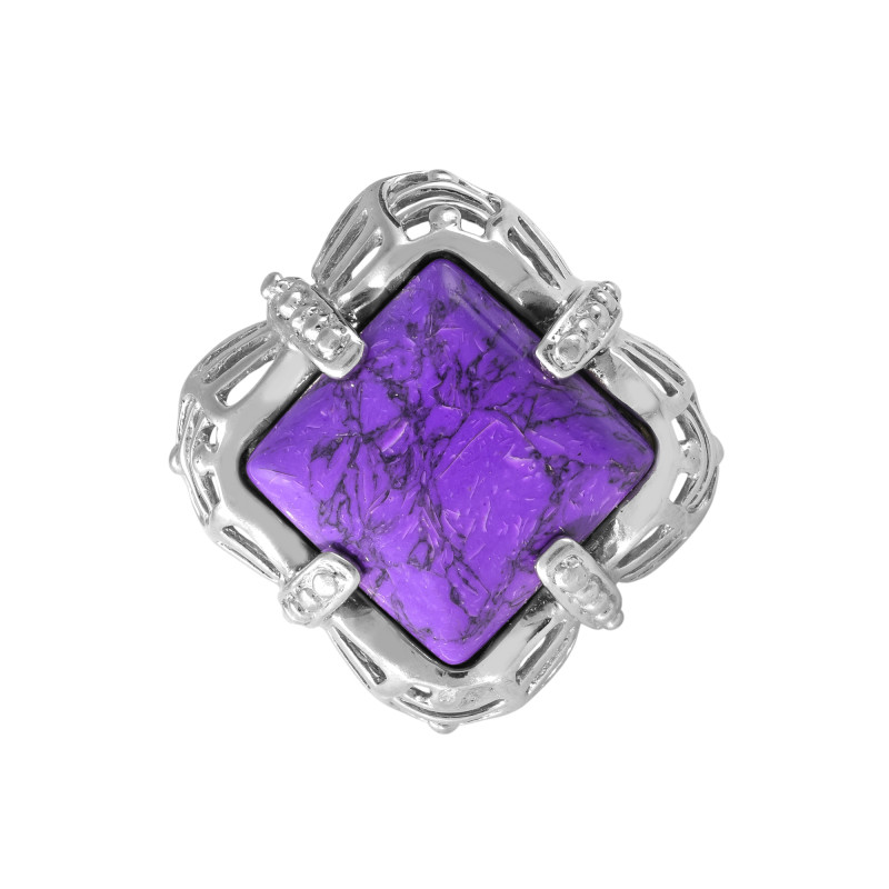 Кольцо из серебра с чароитом