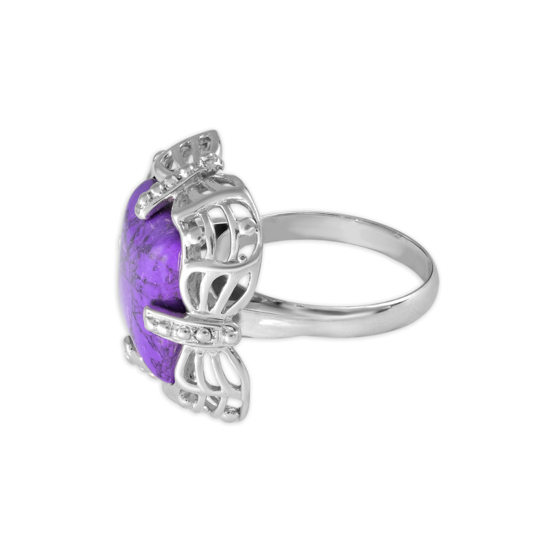 Кольцо из серебра с чароитом