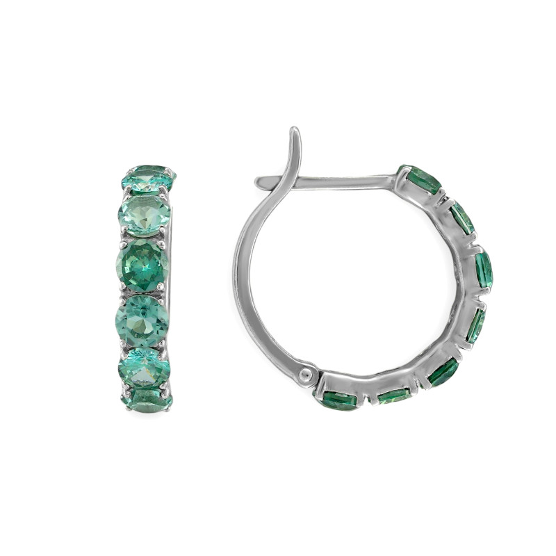 Серьги с турмалинами и празиолитами