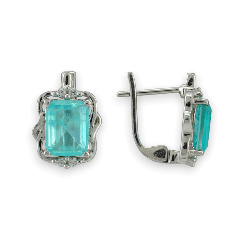 Серьги из серебра с турмалином