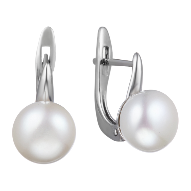 Серьги серебряные с жемчугом