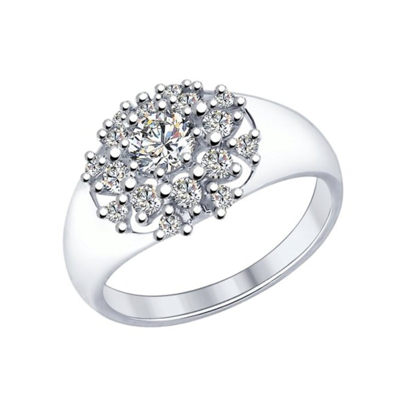 Серебряное кольцо с фианитами