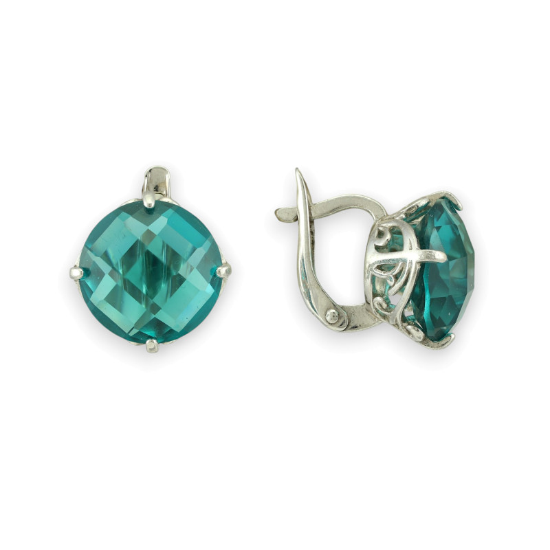 Серебряные серьги с турмалином