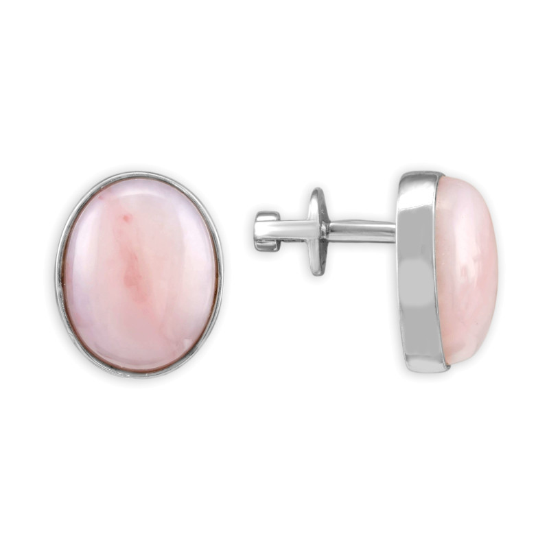 Серьги-пусеты из серебра с опалами