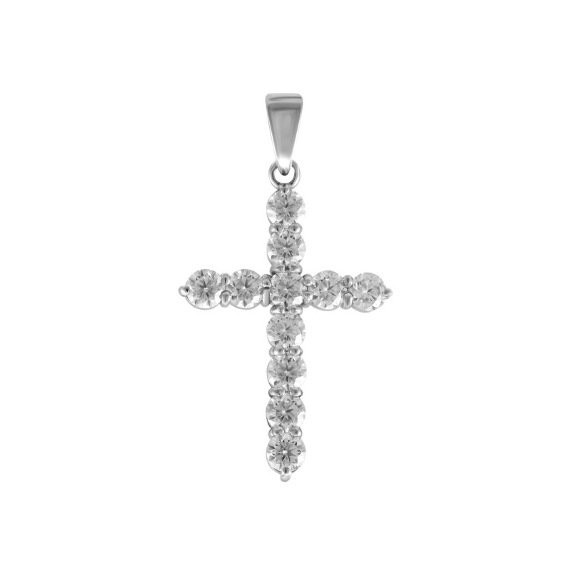 Подвеска-крест с муассанитами