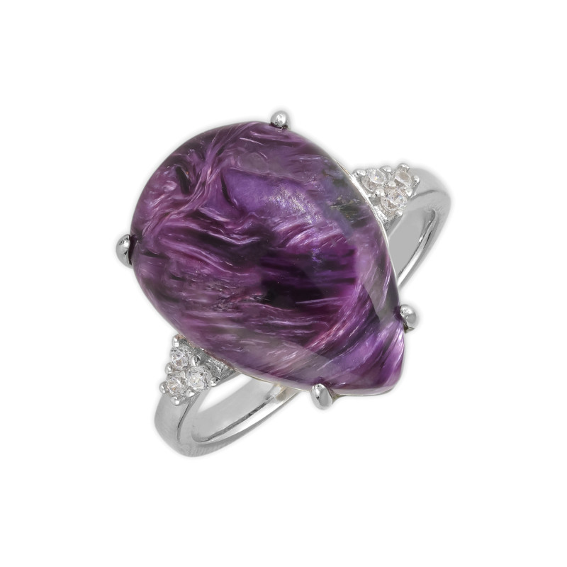 Серебряное кольцо с чароитом