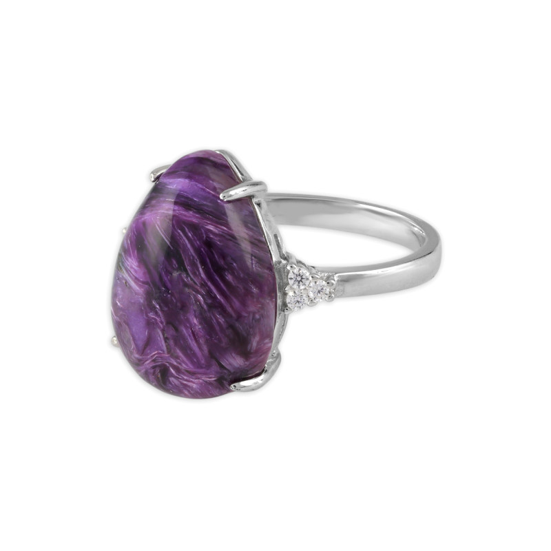 Серебряное кольцо с чароитом