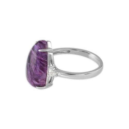 Серебряное кольцо с чароитом