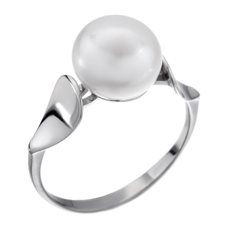Кольцо серебряное с жемчугом