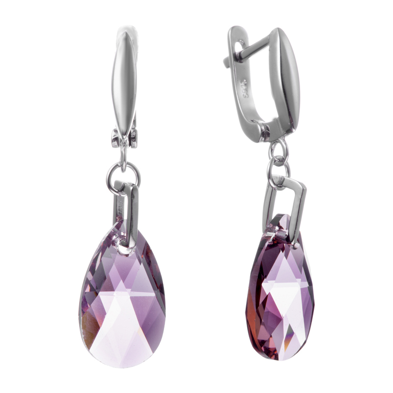 Серьги с ювелирными кристаллами