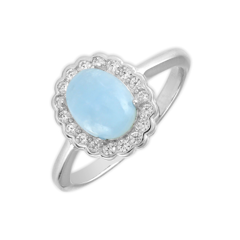 Серебряное кольцо с аквамарином 