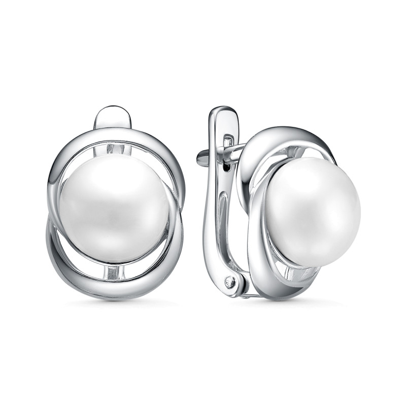 Серьги серебряные с жемчугом