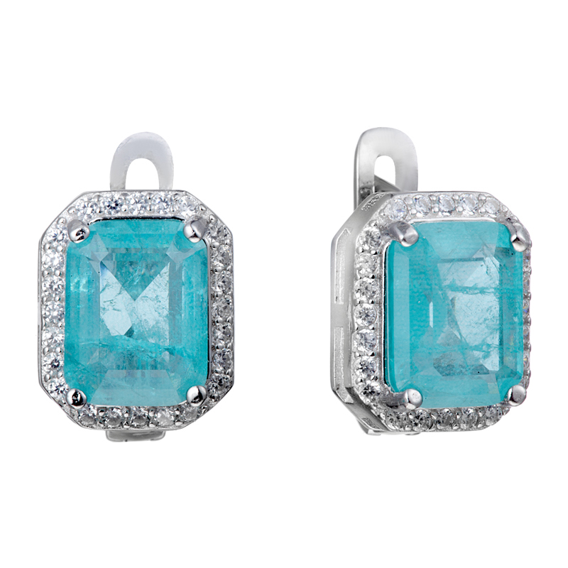 Серьги серебряные с кубическим цирконием