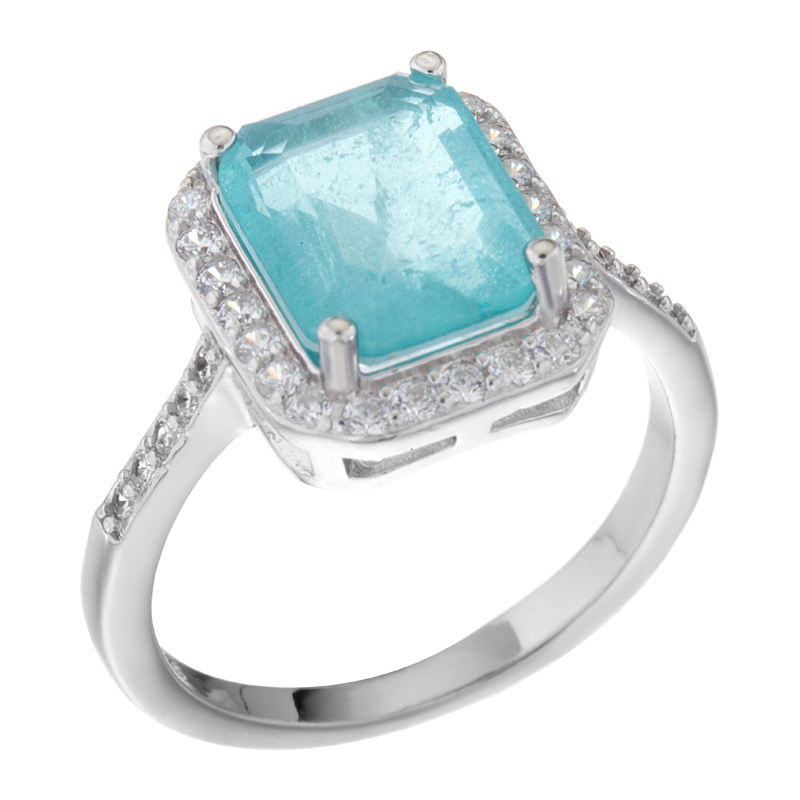 Кольцо серебряное с кубическим цирконием