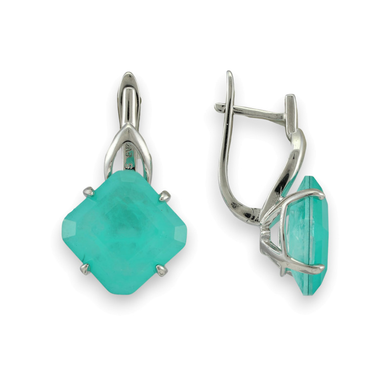 Серебряные серьги с турмалином