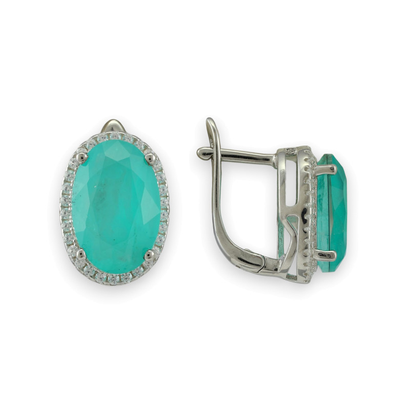 Серьги с турмалином параиба