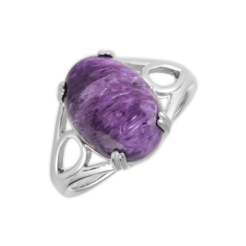 Серебряное кольцо с чароитом