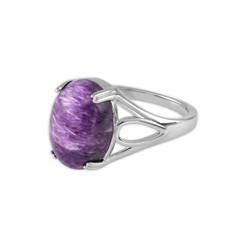 Серебряное кольцо с чароитом