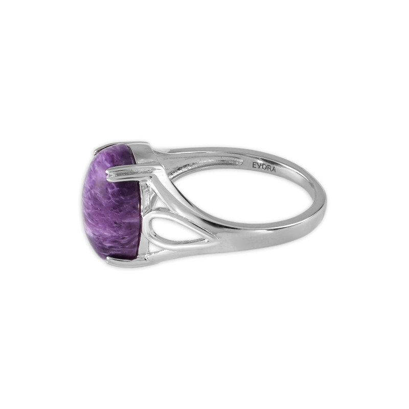 Серебряное кольцо с чароитом
