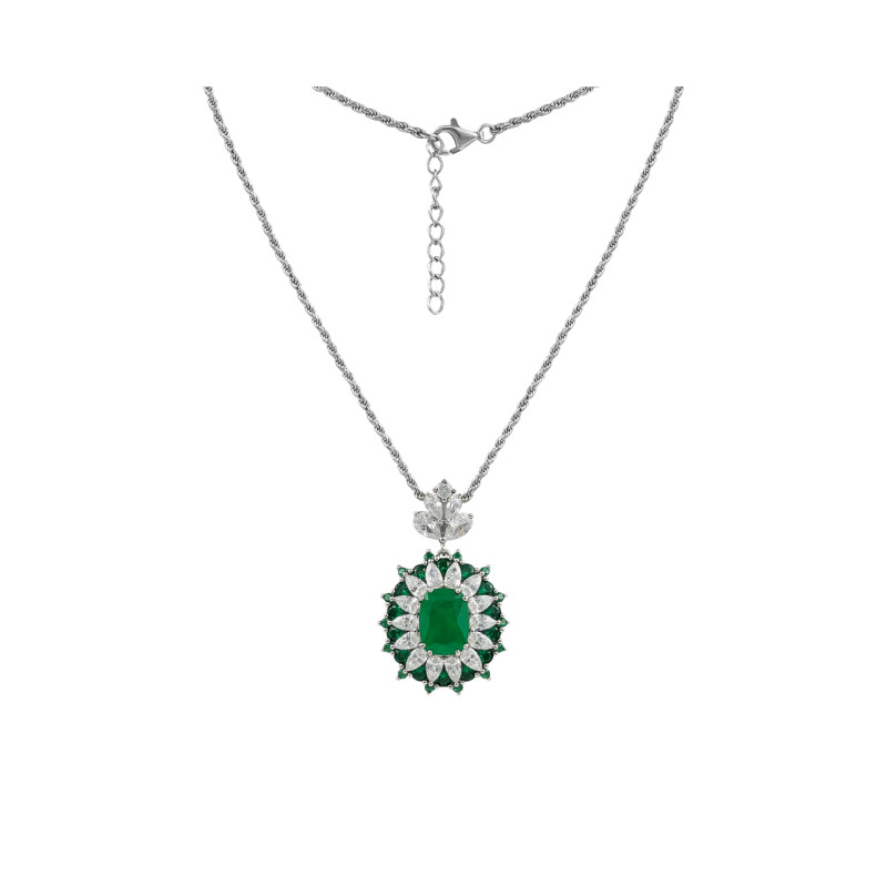 Колье с ситаллом и кубическим цирконием