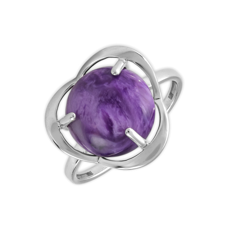 Кольцо из серебря с чароитом