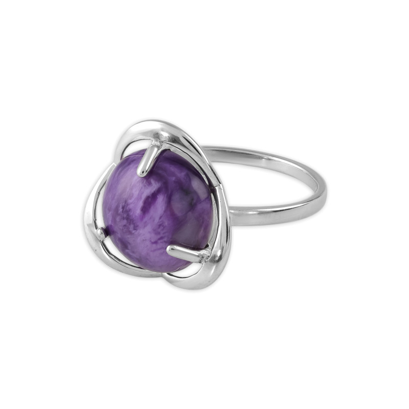 Кольцо из серебря с чароитом