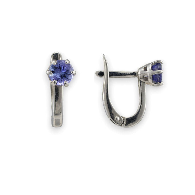 Серебряные серьги с танзанитом