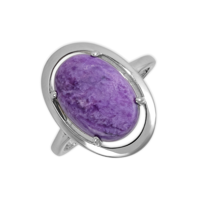 Серебряное кольцо с чароитом