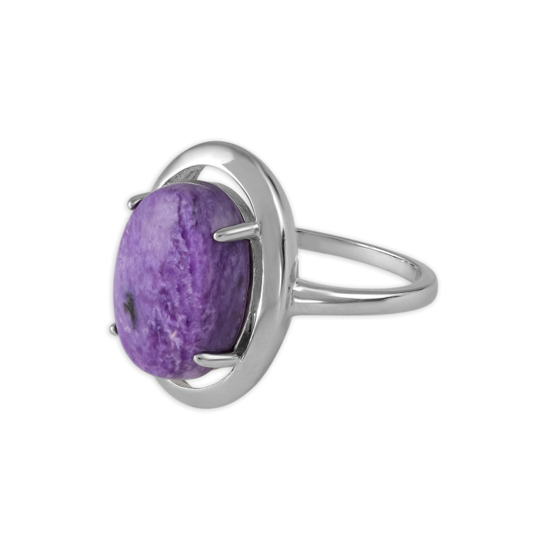 Серебряное кольцо с чароитом