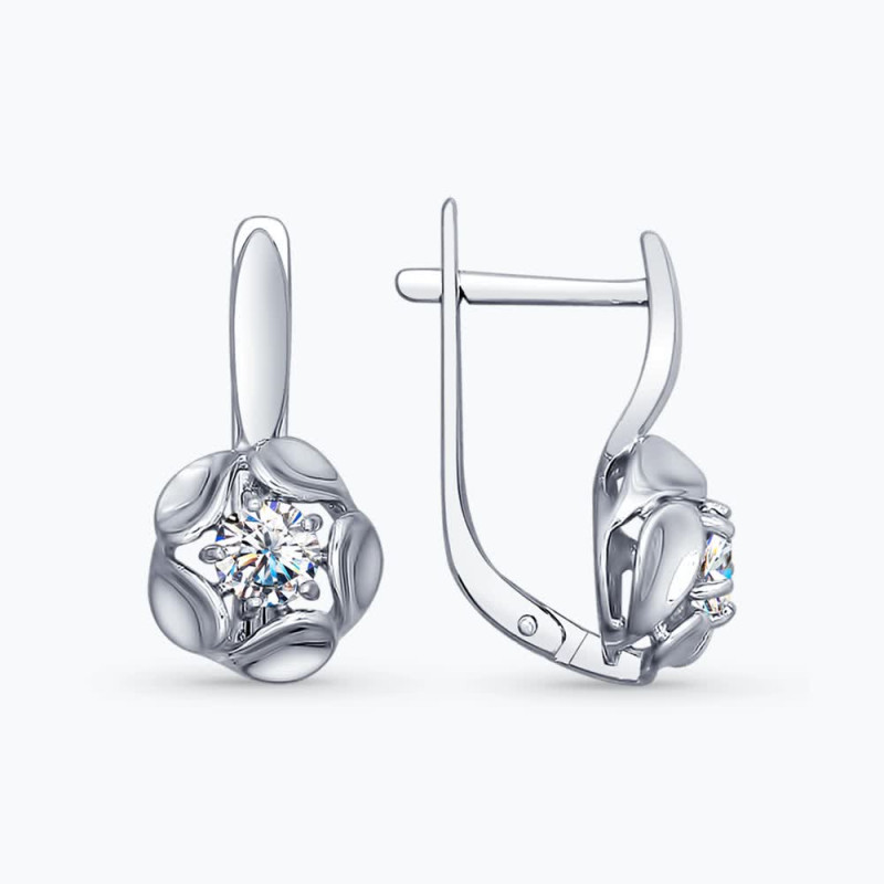 Серебряные серьги с фианитами